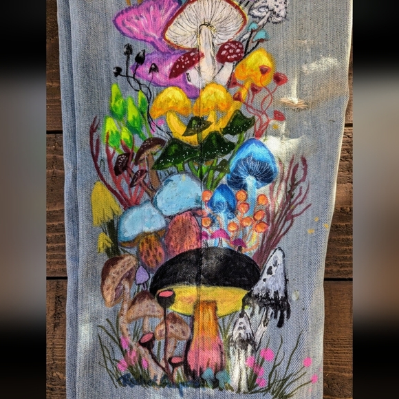 Custom Hand Painted Levi's Jeans Size 32/32 - Picture 8 of 11